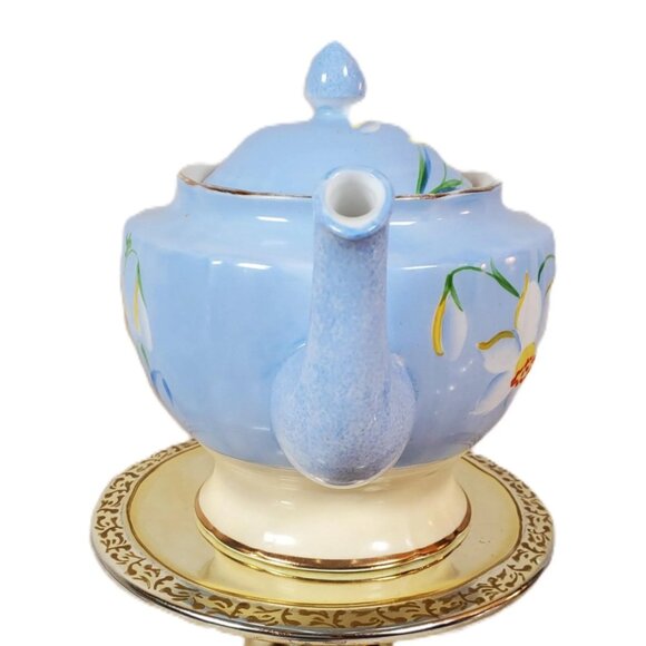 Vintage Royal Standard Staffordshire Blue Daffodil Teapot - Picture 8 of 12